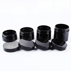 Custom Logo Cosmetic Packaging Skin Care Face Eye Cream Container Black Plastic Jar with Plastic Lid - Product Image 2