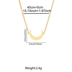Cadena de Clavícula Simple de Acero Inoxidable para Mujer, Collares de <span class=keywords><strong>Luna</strong></span> de Lujo Ligero, Accesorios de Joyería Diaria - Product Image 4