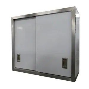OEM ODM商用厨房重型304 430 201不锈钢壁柜工作台带滑动门NSF认证