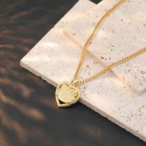 18 Karat vergoldete Edelstahl Link Chain Halskette Trendy Cute Letter Pattern für Frauen Mädchen Geschenk für Kinder Made Zink Alloy - Product Image 3