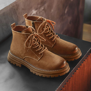 Botas Cortas Casuales de Otoño para Hombre, Estilo Vintage <span class=keywords><strong>Martin</strong></span>, Duraderas, con Suela Gruesa, Versátiles, Cómodas para Exteriores, Venta al Por Mayor OEM ODM - Product Image 2