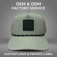 Casquette de sport personnalisée à séchage rapide, perforations découpées au laser, imperméable, en tissu Oxford, motif léopard, 5 panneaux, avec cordon et fermeture snapback, impression en caoutchouc en relief