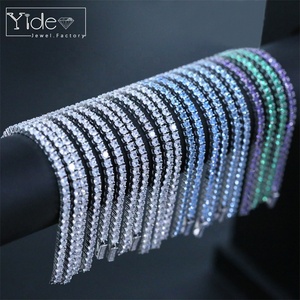 925 Sterling <span class=keywords><strong>argento</strong></span> iced out diamante della cz choker collana da tennis da tennis delle donne degli uomini catene del braccialetto - Product Image 6
