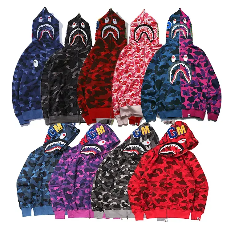 NADANBAO Hot Selling Cotton men's shark hoodie fashionable 3d Print Tudung animal hoodie pullover sweatsuits
