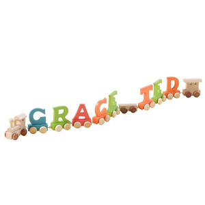 <span class=keywords><strong>Tren</strong></span> de letras con nombre <span class=keywords><strong>personalizado</strong></span> de madera, <span class=keywords><strong>tren</strong></span> de juguete con letras del alfabeto para niños, cumpleaños, bautizo, recién nacido, regalo de Navidad - Product Image 2