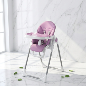Chaise haute portable en plastique simple, moderne, réglable, ergonomique, pliable, pour enfants, chaise de repas pour bébé, mobilier d'alimentation pour bébé - Product Image 1