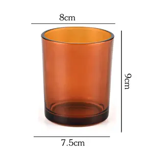 Toptan beyaz siyah gökkuşağı renkli 10 oz amber cam kavanoz mum ile metal ahşap kapak toptan