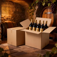Boîte à vin en carton ondulé écologique avec insert de séparation anti-collision pour l'expédition d'objets fragiles