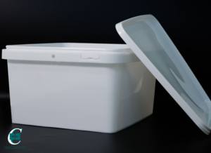 Kitchen Accessories - White square Plastic <b>Bucket</b> with Lid and Hand - Good Quality Storage Container From Vietnam - Product Image 2