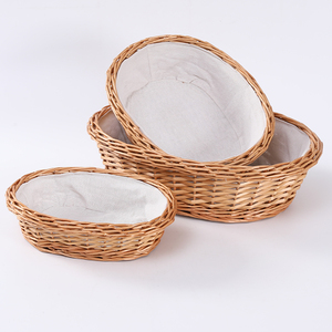 Set di Cestini per Pane in <span class=keywords><strong>Vimini</strong></span> <span class=keywords><strong>e</strong></span> <span class=keywords><strong>Rattan</strong></span> Naturale Rotondi <span class=keywords><strong>e</strong></span> Ovali, Cesto per Fermentazione del Pane a Lievitazione Naturale con Imbottitura - Product Image 3