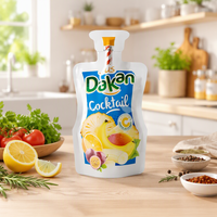 Sachets en plastique personnalisés pour boissons liquides avec paille, pour machine de remplissage de jus en aluminium, pochettes verticales à bec verseur