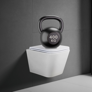 Ensemble WC mural moderne, ensemble complet pour salle de bain, design minimaliste carré blanc flottant de luxe - Product Image 3