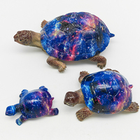 Statue de tortue colorée en résine, faite à la main et peinte à la main, sculpture animale, souvenir, décoration de la maison, accessoire décoratif pour le salon
