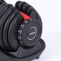 Haltère réglable en acier innovant de 24 kg (52,5 lb) à changement rapide, ensemble de poids 15-en-1 pour entraînement de force à domicile, jambes, noir