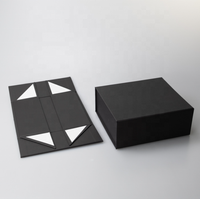 Boîte d'emballage magnétique en carton kraft noir pour cosmétiques et bijoux, carton d'expédition rigide avec revêtement UV, gaufrage, tiroir d'échantillons, design de chapeau