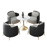 GEDO Expédition rapide Ensemble de canapés de bureau en cuir synthétique Combinaison bureau et chaise de négociation pour réception d'affaires