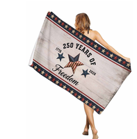 Serviette de plage en microfibre avec logo du 250e anniversaire de l'usine américaine, douce, respectueuse de la peau, à absorption rapide, pour les sports de plein air