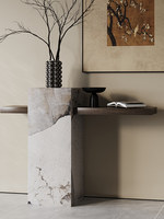 Console d'entrée Geju, table murale minimaliste, buffet de style italien, mobilier de maison haut de gamme, luxe léger, plateau en pierre noire