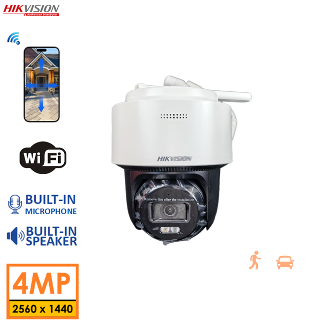 Hikvision 4MP DS-2DE2C400IWG/W EXIR2.0 Built-in Mic Speaker Hik-Connect IP66 Fixed Outdoor IR WIFI Stand Alone PT Network Camera
