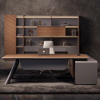 Scrivania Direzionale Moderna di Lusso a Forma di L in MDF, Design Minimalista per Uso Manageriale