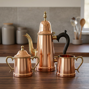 Solid Copper <b>Tea</b> <b>Pots</b> <b>Set</b> of 3 pcs - Product Image 1