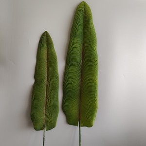 Feuille de bananier artificielle de haute qualité, aspect réaliste, vert-brun, fausse feuille de paradis tropical pour la décoration de la maison et de mariage - Product Image 4