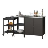 Étagère de rangement pour table de cuisine extérieure en acier laminé à froid durable - Taille/couleur personnalisable, étanche, installation facile pour jardin et barbecue