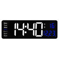 Jam Dinding Digital Elektronik Modern Layar Besar Multifungsi dengan Remote Control, Dekorasi Rumah, Temperatur, Hari, Kalender