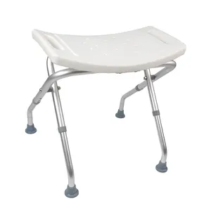 Plástico e alumínio idosos ergonômico equilíbrio altura fezes dobráveis sem encosto banho chuveiro assento cadeira para sênior