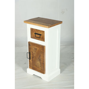 Armoire Muro en bois blanc et naturel avec porte coulissante et étagère ouverte - Product Image 5