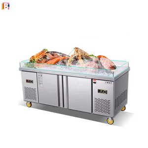 Siêu Thị Ice Tươi Bảng/Cá Bảng Thương Mại Thép Không Gỉ Hải Sản Cá Hiển Thị Tủ Đông Trường Hợp Showcase Bảng - Product Image 6