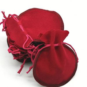 Sac à bijoux en velours recyclable 7*8CM, pochette avec cordon de serrage, emballage pour bijoux - Product Image 3
