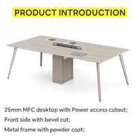Ensemble de table de réunion et de bureau modulaire extensible en bois moderne pour bâtiment de bureaux