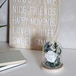 Fiore conservato bianco rosa e fiori secchi orologio fatto a mano regalo per la casa festa della mamma felice anno nuovo 2 pezzi ogni amore - Product Image 3