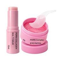 Coffret PDRN Collagen Multi-Baume en Stick & Patchs Contour des Yeux Unisexe pour Adultes Rose B12 & Caféine Soin Contour des Yeux 0.32 Oz Baume + 60 Patchs