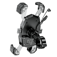 Support de téléphone pour moto avec charge sans fil 15W Rotation à 360 degrés Support de vélo pour la conduite