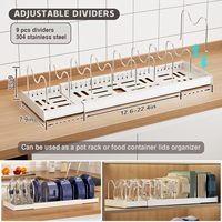 Lot de 2 organiseurs extensibles blancs de 22 pouces pour casseroles et poêles, sous-meuble, support réglable en plastique pour couvercles de contenants alimentaires