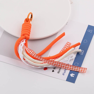 Flannel Plaid Plated Phone Strap Keychain Middle Size DIY Jewelry Accessory Random Colors Fall 2025 - Product Image 4