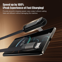 Câble de charge rapide 60W à coudoncure 90 degrés, plat tressé de 1,2 m avec support de téléphone pliable pour téléphone portable et ordinateur portable