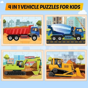 Rompecabezas de vehículos de construcción de madera 3D para niños de 4 a 6 años, tableros educativos preescolares, juguetes para niños y niñas - Product Image 4
