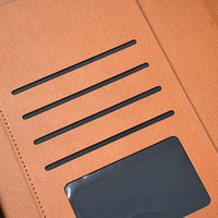 Portefeuille-classeur à anneaux en cuir PU bleu marine, format A4, A5, A6, avec logo personnalisé, couverture rigide, rechargeable, avec fermeture éclair
