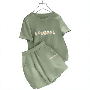 Women Knitted Crew Neck Solid Color Two Piece Set Casual Daily Wear Regular Fit Knee Length Spring Summer Lightweight Pocket - Product Image 1