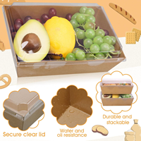Boîte de coupe-salade d'aluminium en papier kraft personnalisable en vente pour emballage alimentaire de salade sandwich à emporter