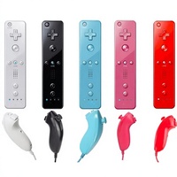 Manette sans fil 2 en 1 avec moteur de vibration intégré, Motion Plus et Nunchuks pour Wii/Wii U