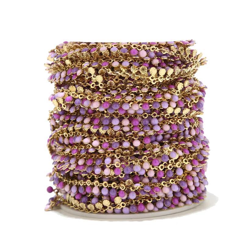 Colorful Enamel Chains Jewelry Making Women Bracelet Necklaces Accessories Findings DIY Jewelry Accessories