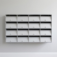 Boîte aux lettres modulaire blanche en acier avec compartiments, autoportante, avec revêtement en poudre, pour appartement