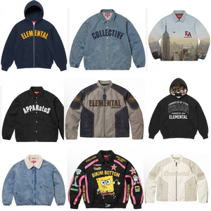 Custom Logo Loose Fit Heavyweight 460gsm Zip up <b>Jacket</b> Outdoor High Quality <b>Men's</b> Streetwear Fashion Casual Low Price Wholesale - Product Image 1