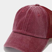 Gorra de Béisbol de Mezclilla de Algodón Lavado con Logotipo Bordado Personalizado, Gorra de 6 Paneles Estilo Vintage, Gorra Trucker con Cierre a Presión
