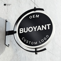 Panneau publicitaire LED double face pour magasin, enseigne commerciale extérieure 3D, panneaux publicitaires ronds