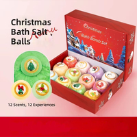 Coffret Cadeau de Sels de Bain de Noël en Gros, Lot de 12 Boules Nettoyantes Anti-Excès de Sébum en Forme de Jouet, 80g, pour Amis et Famille